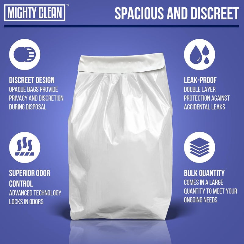 Mighty Clean Extra Large Adult Diaper Disposable Bags - 30 Bags | Leak-Proof, Odor Sealing, Tear Resistant | Discreet for Diapers, Incontinence Pads, Sanitary Product Disposal | Durable and Unscented - Image 4